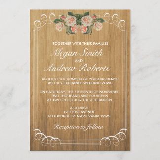 Rustic Wood Wedding Uitnodiging
