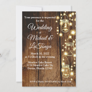 Rustic Wood Wedding Uitnodiging