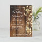 Rustic Wood Wedding Uitnodiging (Staand voorkant)
