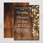 Rustic Wood Wedding Uitnodiging (Voorkant / Achterkant)