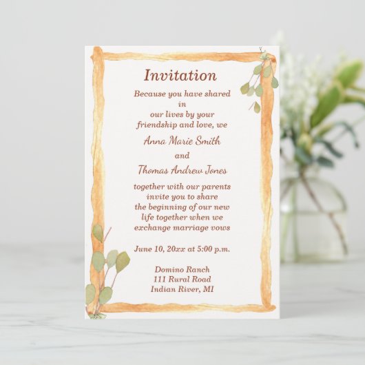 Rustic Wood Wedding Uitnodiging (Staand voorkant)