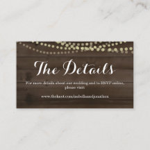 Rustic Wood Wedding Website Enclosure Kaart