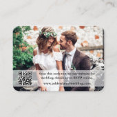 Rustic Wood Wedding Website QR Overlay Foto Informatiekaartje (Voorkant)