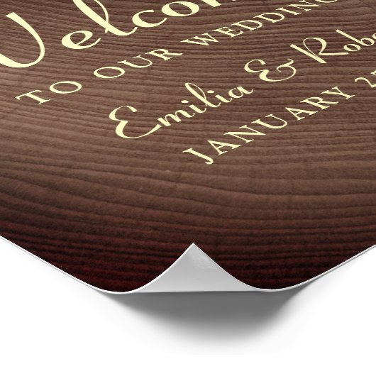 Rustic Wood Wedding Welcome Poster (Hoek)
