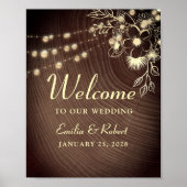 Rustic Wood Wedding Welcome Poster (Voorkant)