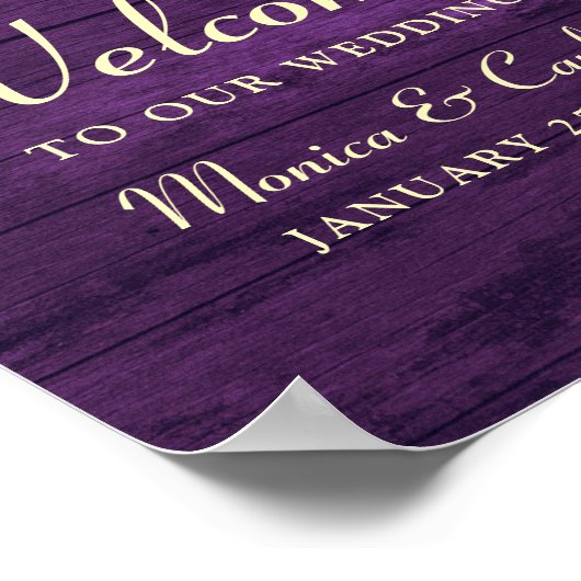 Rustic Wood Wedding Welcome Poster (Hoek)