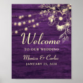 Rustic Wood Wedding Welcome Poster (Voorkant)