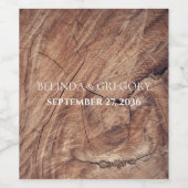 Rustic Wood Wedding Wine Label Wijn Etiket (Enkel label)