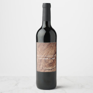Rustic Wood Wedding Wine Label Wijn Etiket