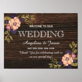 Rustic Wood Welcome Wedding Poster