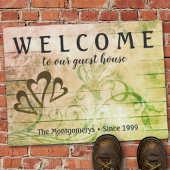 Rustic Wood Welkom Harten Aangepaste naam Doormat Deurmat