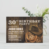 Rustic Wood Western 30e verjaardag Kaart (Staand voorkant)