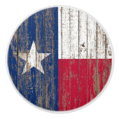 Rustic Wood Western Country Lone Star Texaanse vla Keramische Knop (Voorkant)