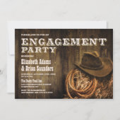 Rustic Wood Western Engagement Party Kaart (Voorkant)