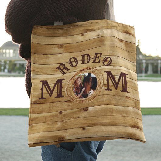 Rustic Wood Western Rodeo Mam Foto Tote Bag