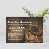 Rustic Wood Western Wedding Kaart (Staand voorkant)
