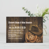 Rustic Wood Western Wedding Kaart (Staand voorkant)