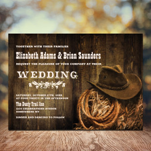 Rustic Wood Western Wedding Kaart