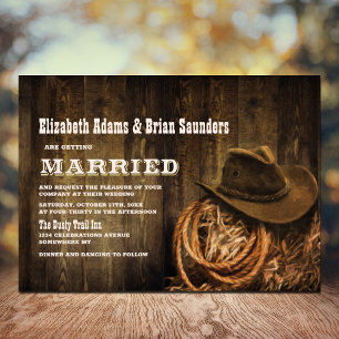 Rustic Wood Western Wedding Kaart