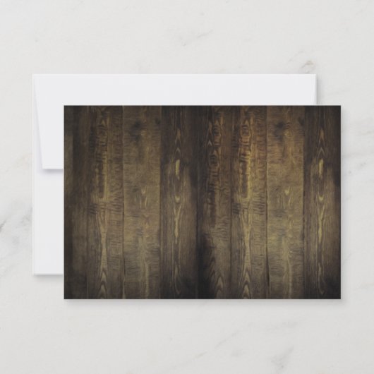 Rustic Wood Western Wedding RSVP Kaartje (Achterkant)