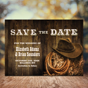 Rustic Wood Western Wedding Save The Date
