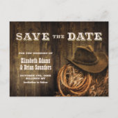 Rustic Wood Western Wedding Save-the-Date Aankondigingskaart (Voorkant)
