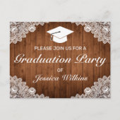 Rustic Wood White Afstuderen RSVP Uitnodiging (Voorkant)