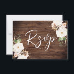 Rustic Wood White & Blush Floral Elegant Wedding RSVP Kaartje<br><div class="desc">Rustic Wood White & Blush Floral Elegant Wedding RSVP Card Bekijk de huwelijksuitnodiging en objecten in Niche en Nest Store. Chatten om meer objecten aan te vragen</div>