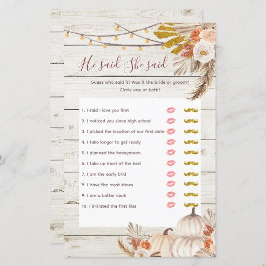 Rustic Wood White Cream zei dat ze Kaart zei (Voorkant / Achterkant)