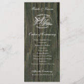 Rustic Wood  White Dove Wedding Programma Programmakaart (Achterkant)