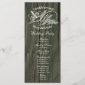 Rustic Wood White Dove Wedding Programma Programmakaart (Voorkant)