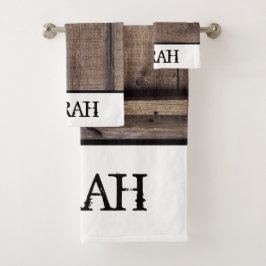 Rustic Wood White Farmhouse Barn Distress Bad Handdoek