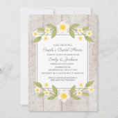 Rustic Wood White Floral Couple's Vrijgezellenfees Kaart (Voorkant)