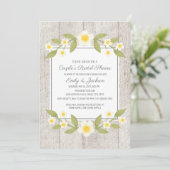 Rustic Wood White Floral Couple's Vrijgezellenfees Kaart (Staand voorkant)