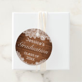 Rustic Wood & White Lace Afstuderen Hartelijk dank Bedankjes Labels (In situ)