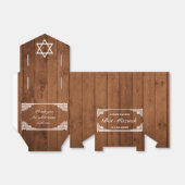 Rustic Wood & White Lace Bar Bat Mitzvah Bedankdoosjes (Uitgevouwen)