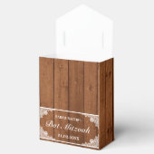 Rustic Wood & White Lace Bar Bat Mitzvah Bedankdoosjes (Geopend)