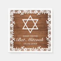 Rustic Wood & White Lace Bar Bat Mitzvah