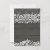 Rustic Wood White Lace Farmhouse Barn Wedding RSVP (Achterkant)
