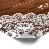 Rustic Wood & White Lace Favors Wedding Sign Poster (Hoek)