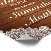 Rustic Wood & White Lace Graduparty Welkom Poster (Hoek)