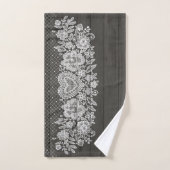 Rustic Wood & White Lace Lacy Farmhouse Bad Handdoek (Handdoek)
