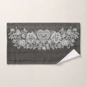 Rustic Wood & White Lace Lacy Farmhouse Bad Handdoek (Handdoek)