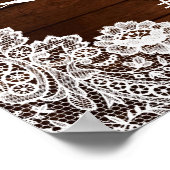 Rustic Wood & White Lace Quinceañera Photo Prop Poster (Hoek)