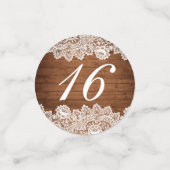 Rustic Wood & White Lace Sweet 16 Birthday Confetti (Kleine voorkant)