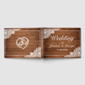 Rustic Wood & White Lace Wedding Gastenboek (Volledig)