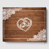 Rustic Wood & White Lace Wedding Gastenboek (Achterkant)