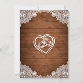 Rustic Wood & White Lace Wedding Jubileum Kaart (Achterkant)