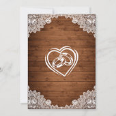 Rustic Wood & White Lace Wedding Kaart (Achterkant)
