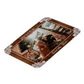 Rustic Wood & White Lace Wedding Magneet (Linkerzijde)